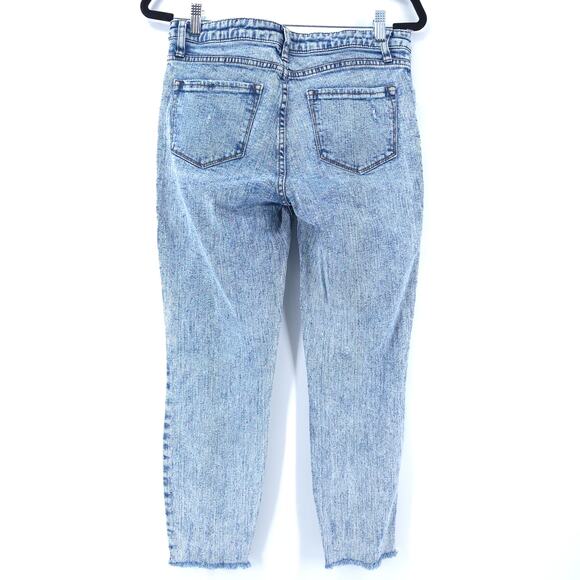 SeeThruSoul Retro AcidWash Cotton HighRise Stretch Cropped Skinny RawHem 28 x 26 - Picture 10 of 13